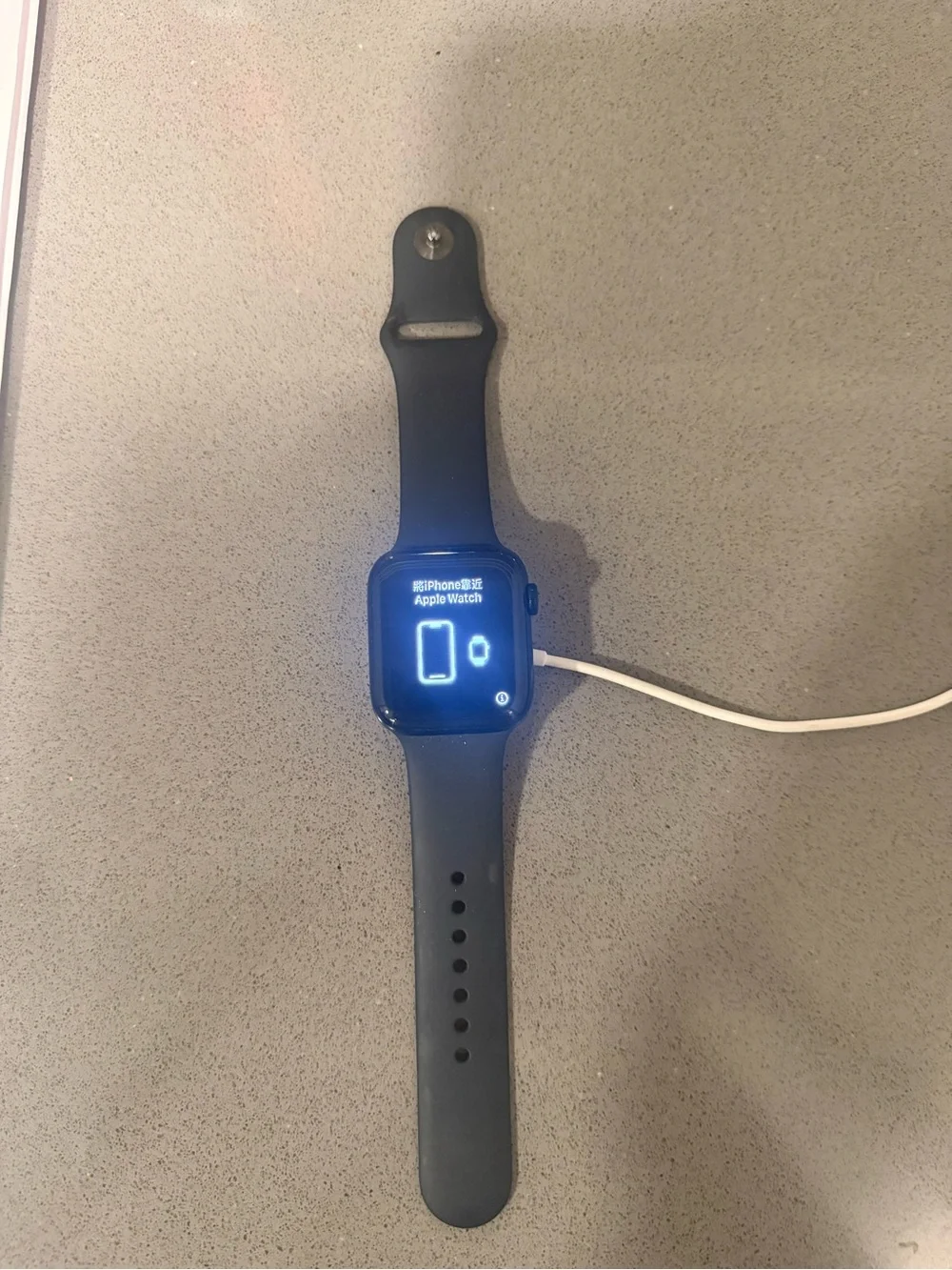 Apple Watch SE with Navy Silicone Sport Band
